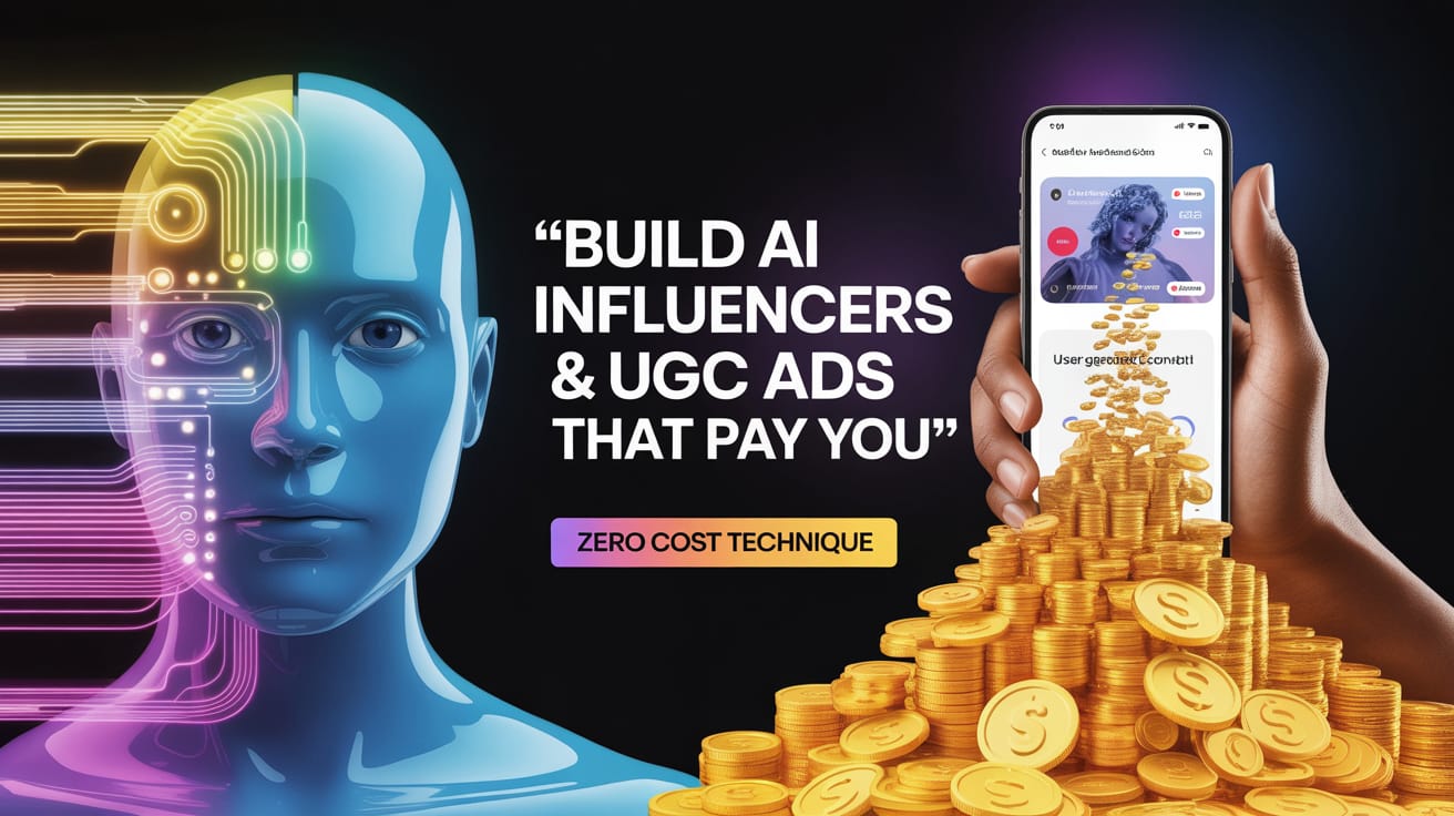 🎬 Build AI Influencers & UGC Ads That Pay You – Zero Cost Technique