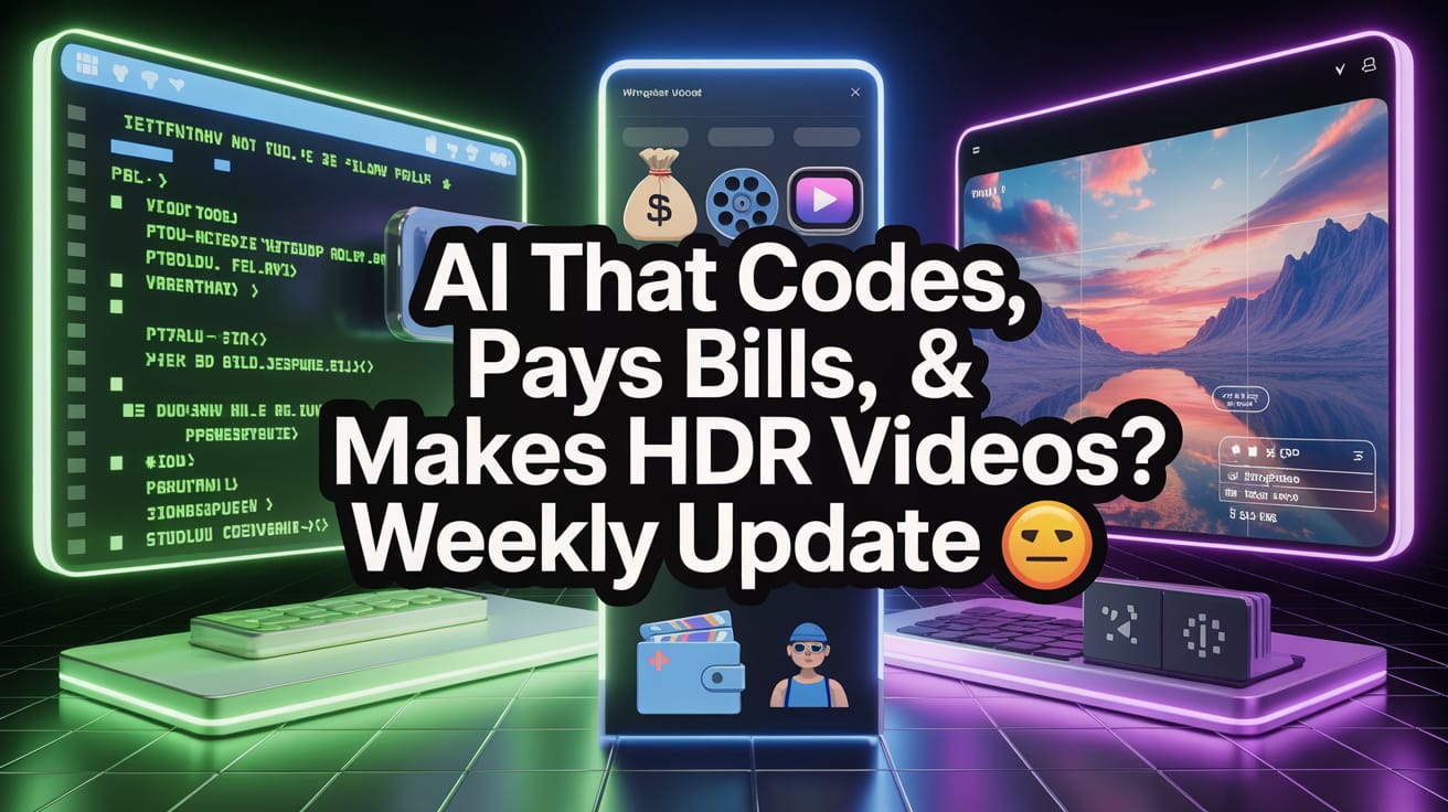 💡 AI That Codes, Pays Bills, & Makes HDR Videos? Weekly Update
