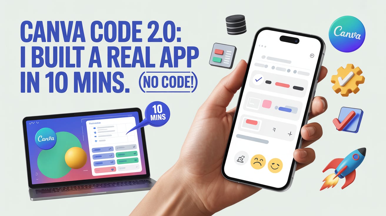 🤯 Canva Code 2.0: I Built A Real App In 10 Mins. (No Code!)